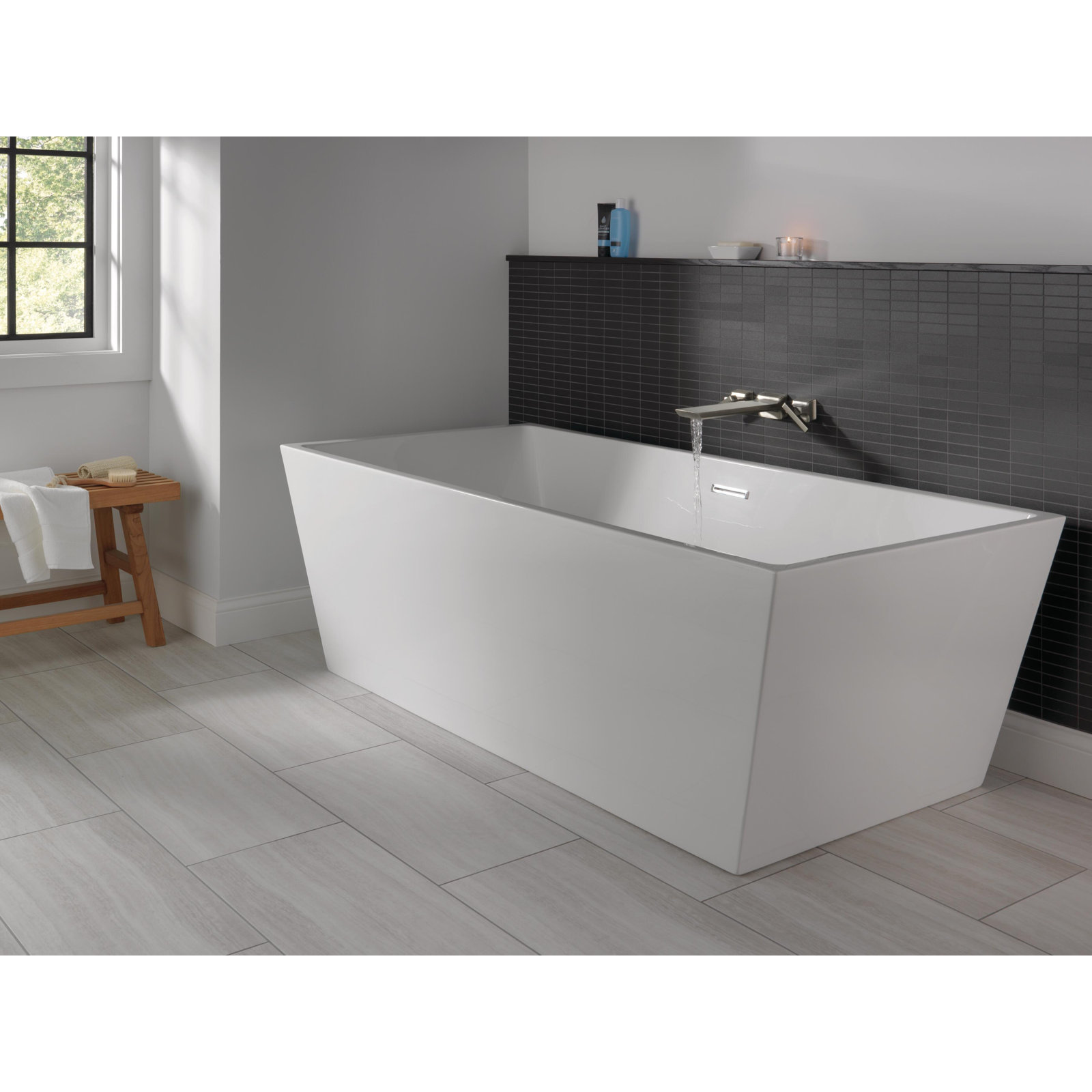 Pivotal® Wall-Mounted Roman Tub Faucet, Lumicoat Stainless