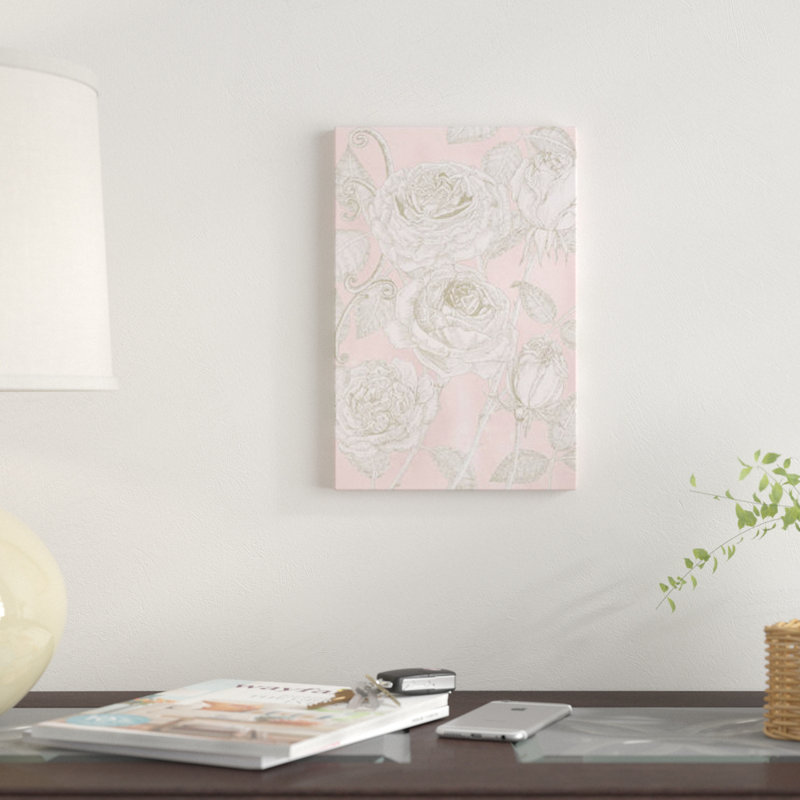 «Blooming Roses I», impression sur toile, H 12 po x l 8 po x P 0,75 po, Toile tendue, Pas de tapis