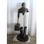 Statue de vendeur en bronze avec valise abstraite 24 "x 27" x H 71 "