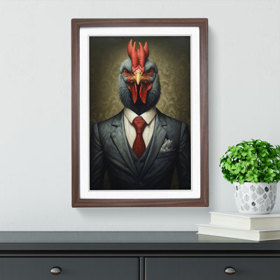 Chicken Gothic 1 Piece Single Picture Frame Wall Art