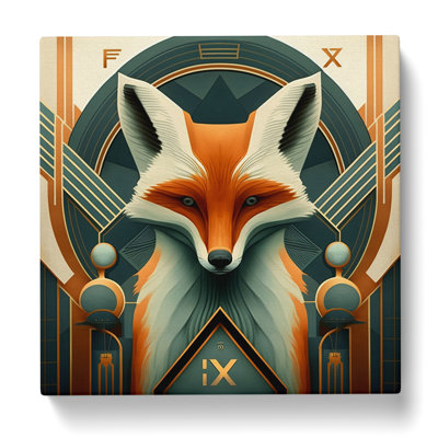 Fox Art Deco - Wrapped Canvas