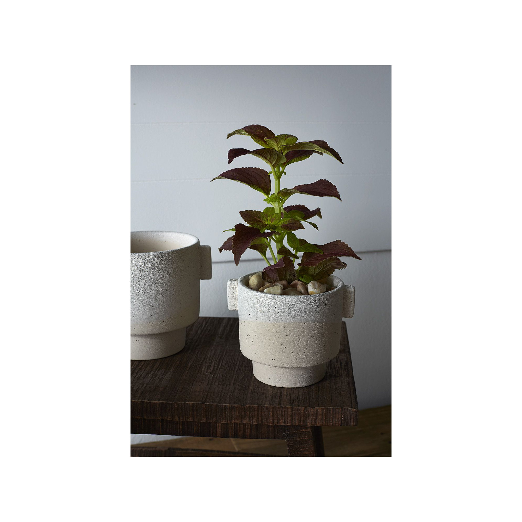 Handmade Ceramic Pot Planter, 4.5" H x 4.5" W x 6" D