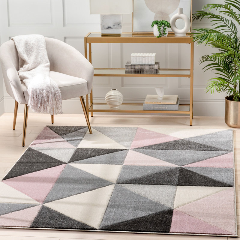 Astrid Geometric Synthetic Area Rug, Rectangle 120 x 160 cm