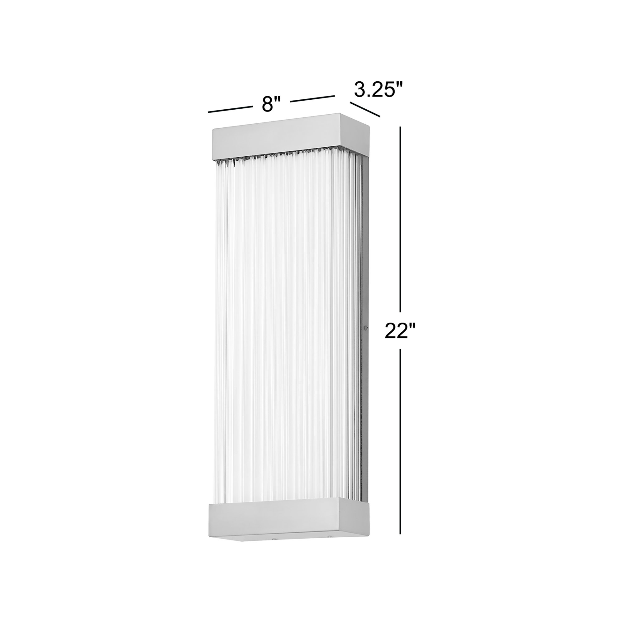 Single Light Rectangle Outdoor LED Wall Light, Natural Aged Brass, 22" H x 8" W x 3.25" D