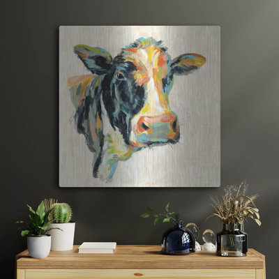 «Expressionistic Cow I» par Silvia Vassileva sur métal