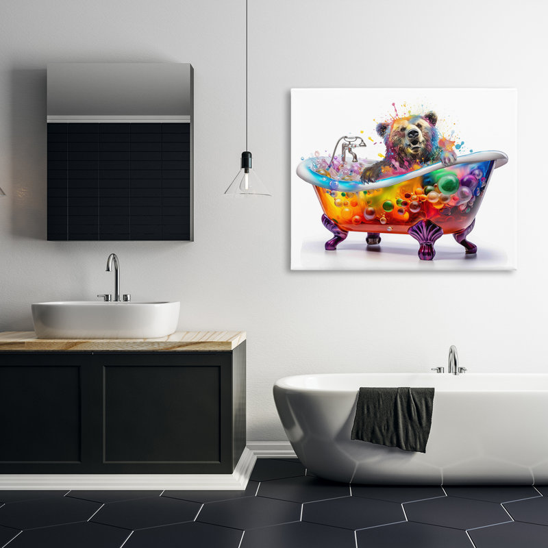 Modern Bold Bubble Bath Canvas Wall Art by Mary Cunningham, 36" H x 48" W