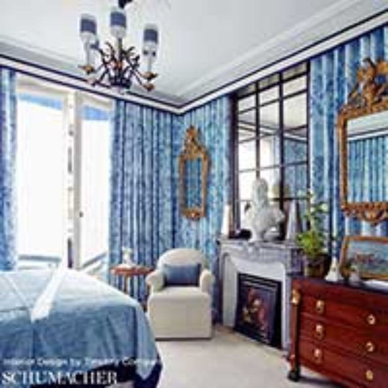 Schumacher x Timothy Corrigan Cap Ferrat Fabric, Blue