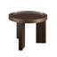 Table d'appoint de style vintage avec plateau en bronze foncé lustré et pieds en placage de chêne blanc