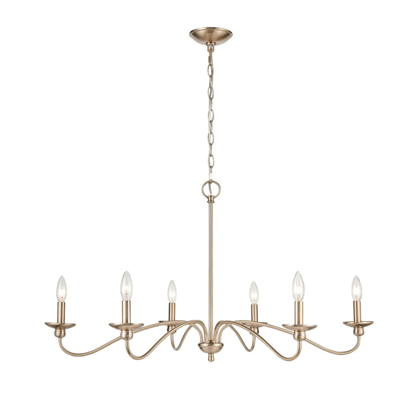 Lustre en acier à intensité variable Delvona, Or moderne, 6