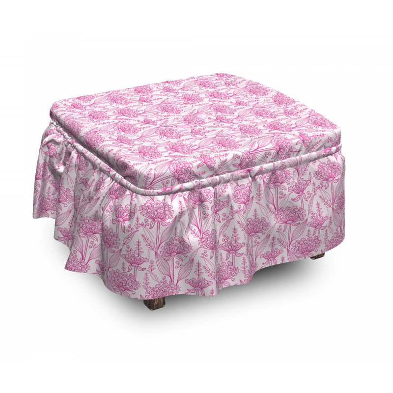 Housse pour repose-pieds spring fleuri