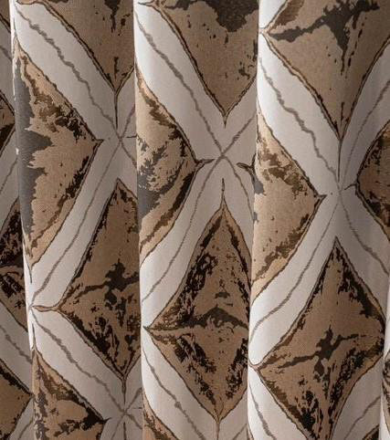 Room Darkening Curtain Pair, 168cm Width x 137cm Drop, Cream/Gold