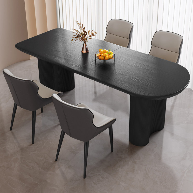 Table de salle à manger rectangulaire moderne pour cuisine, bar et salon Abishan, Noir, 29.56''H x 70.87''L x 31.5''W