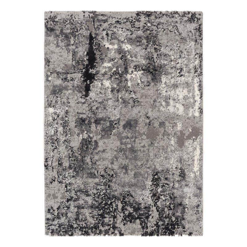 Shaggy Carpet Dewees in Grey/Black, Round 200cm