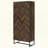Rustic Oak And Gunmetal 8-Shelf Accent Cabinet
