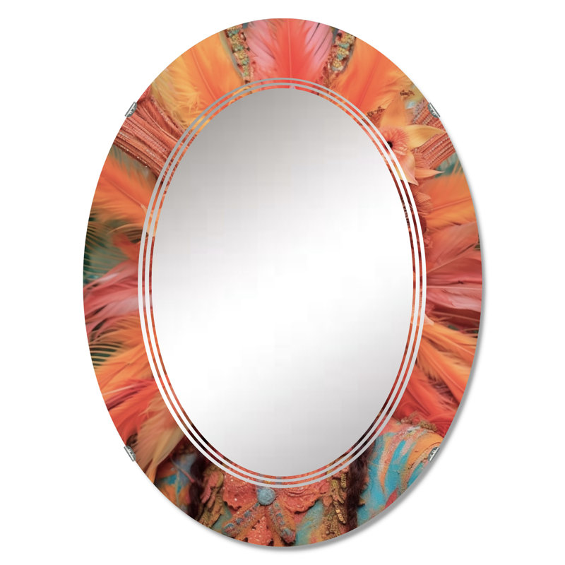 Frangia - Miroir mural moderne ovale, 30 po x 20 po