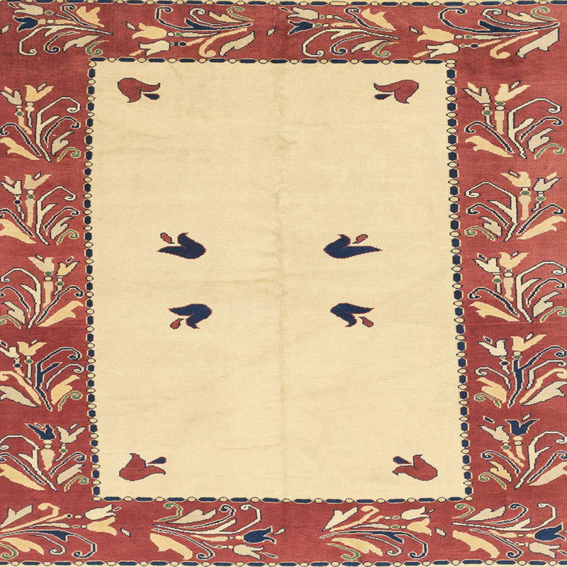 Tapis décoratif multicolore à motif abstrait, Carré 7 pi