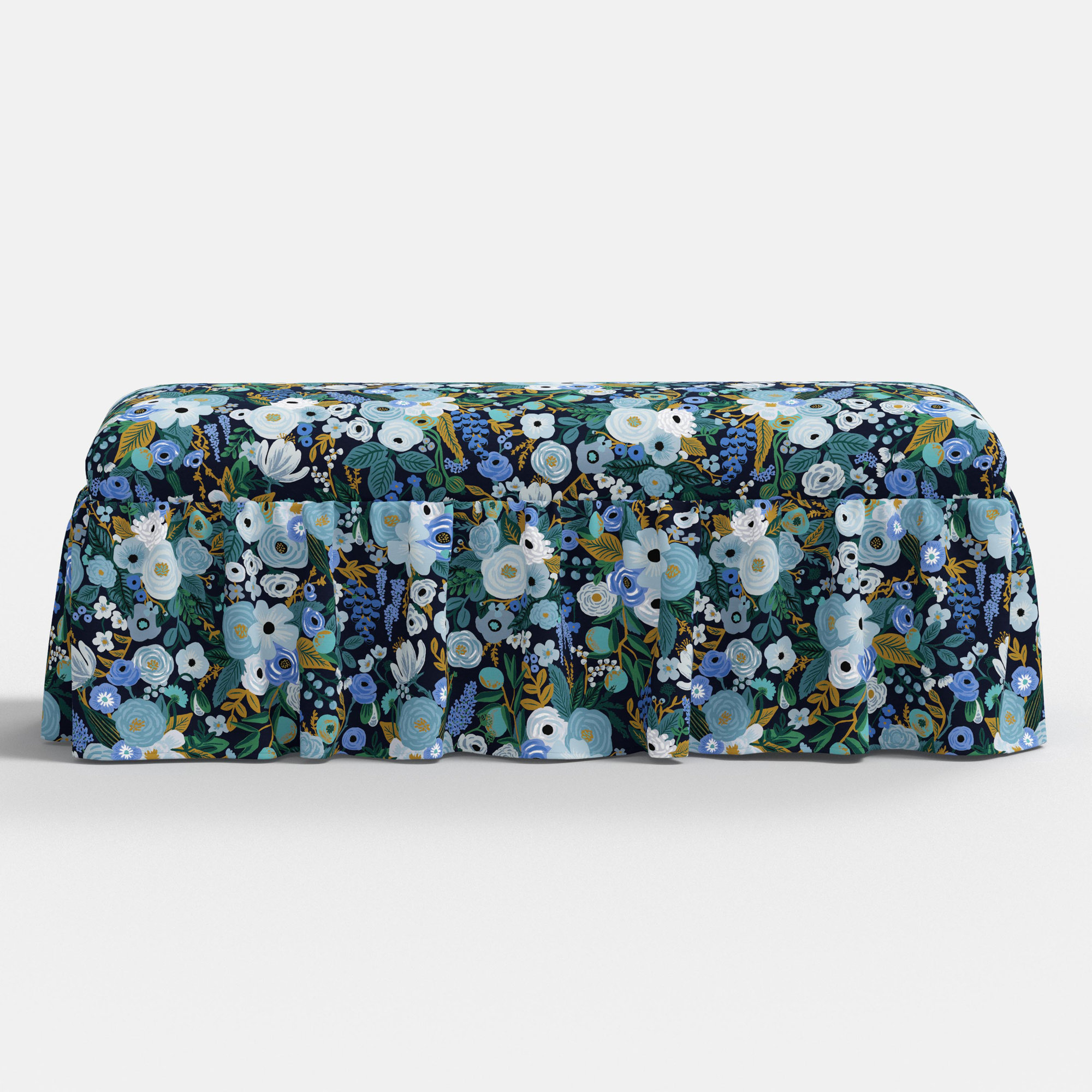 Surrey Dining Bench, Blue Flower