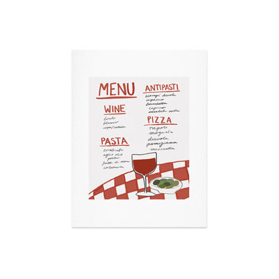 AthenesAtelier Italian Menu Art Print - Unframed