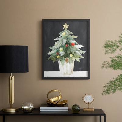 «Christmas Holiday Art DCCCLxxxix», reproduction d'art encadrée - bois massif