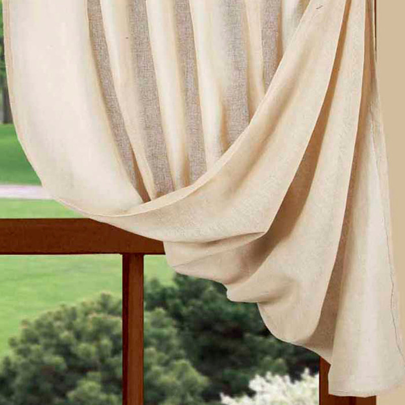 Estanislao Cotton Room Curtain Single Panel, 40" W x 45" L, Cream
