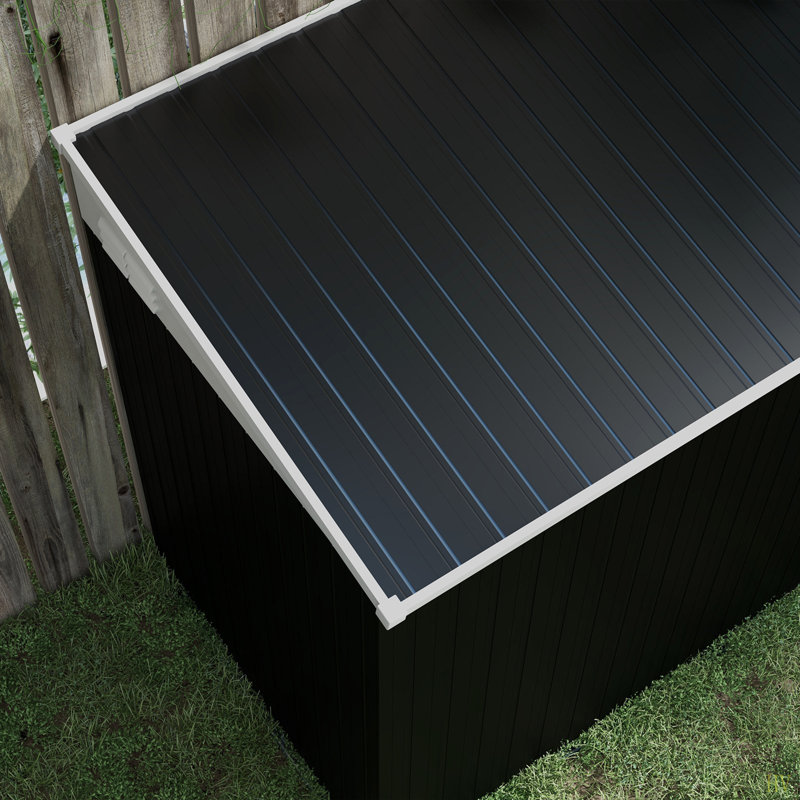 Outsunny 4' X 8' Metal Outdoor Storage Shed, Lean To Storage Shed, Garden Tool Storage House With Lockable Door And 2 Air Vents For Backyard, Patio, Lawn