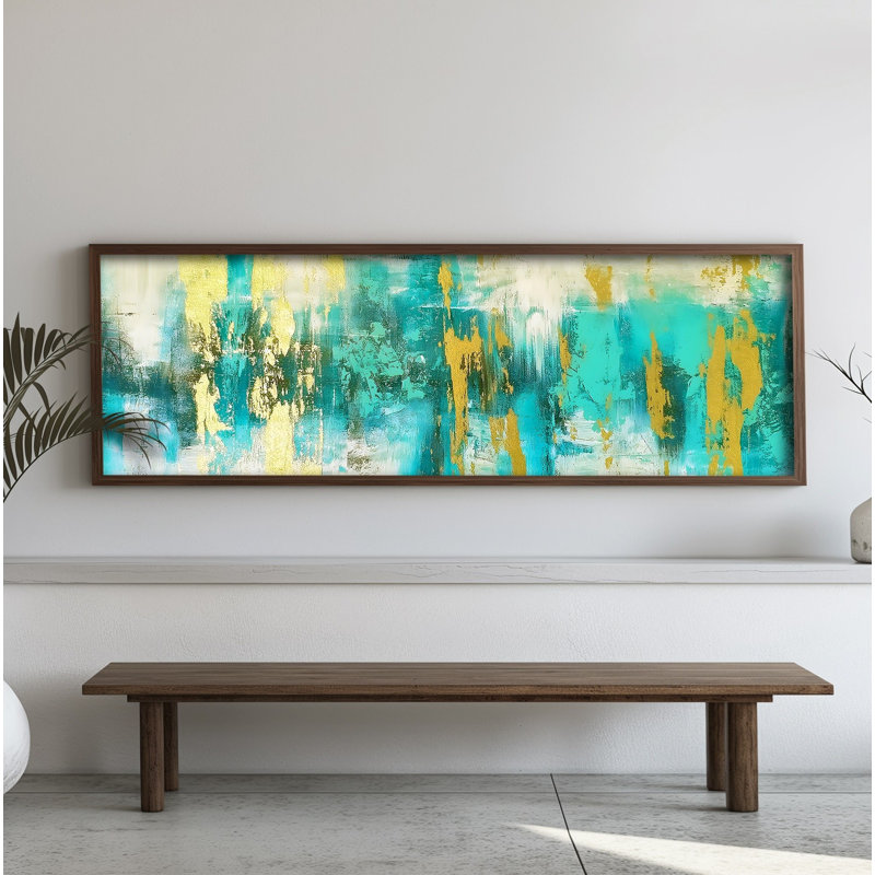 Élégante peinture décorative en panneau de fibres à densité moyenne, 15,7 x 47,2 x 0,1 pouces | 100% panneau de fibres à densité moyenne avec épaisseur de 3 mm, cadre 100% bois de pin | Œuvre d'art imprimé UV pour la décoration intérieure, le salon, le bureau, l'esthétique moderne