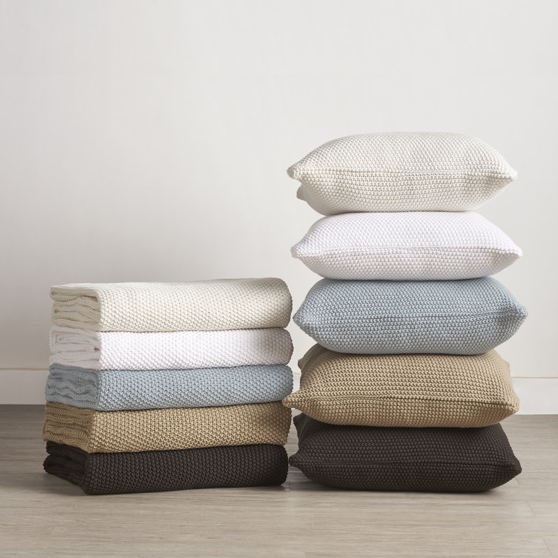 Housse de coussin en coton de couleur nautique, Argenté