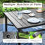 Ensemble de salle à manger pour 8 personnes avec table rectangulaire en acier et chaises empilables en PVC-coated polyester (ensemble de 9)