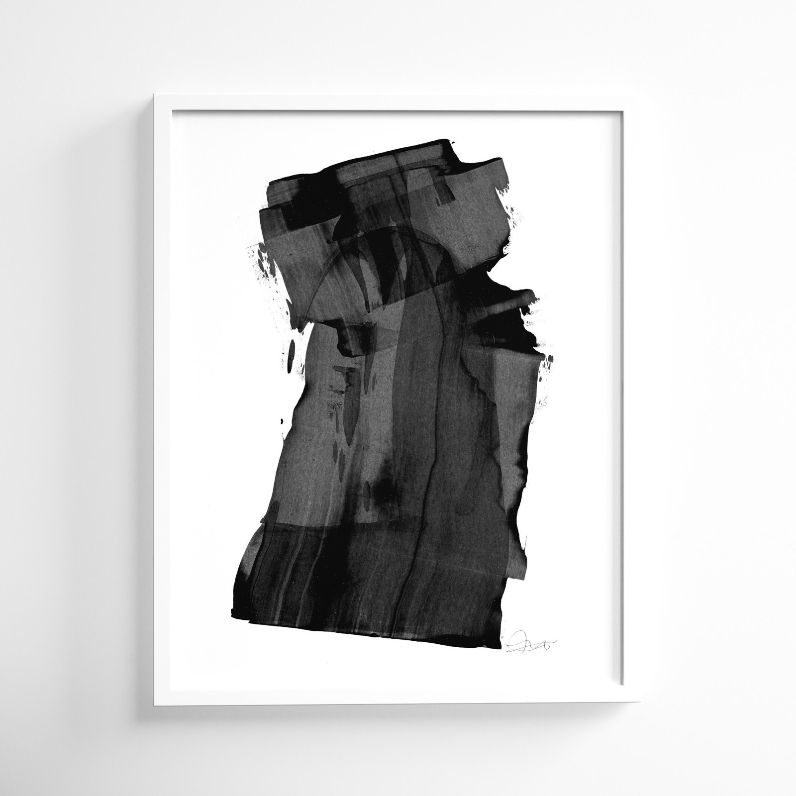 Brushstroke 6 by Jacques Pilon, 30" H x 24" W x 1.25" D, White Wood