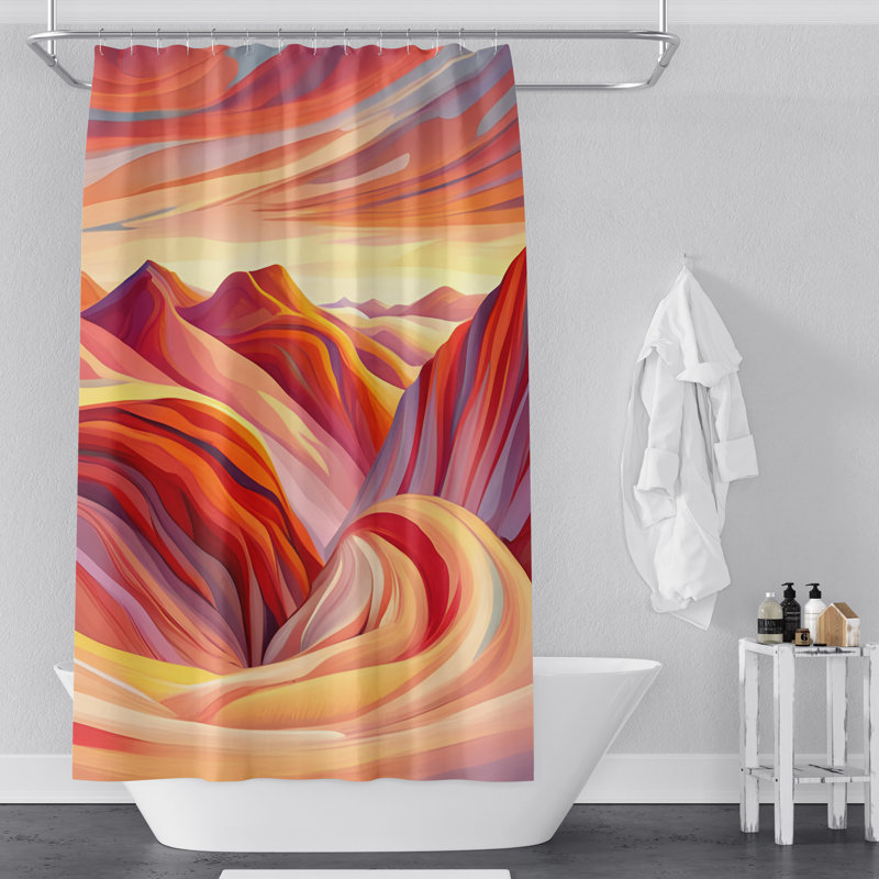 Abstract Shower Curtain, 83" H x 70" W