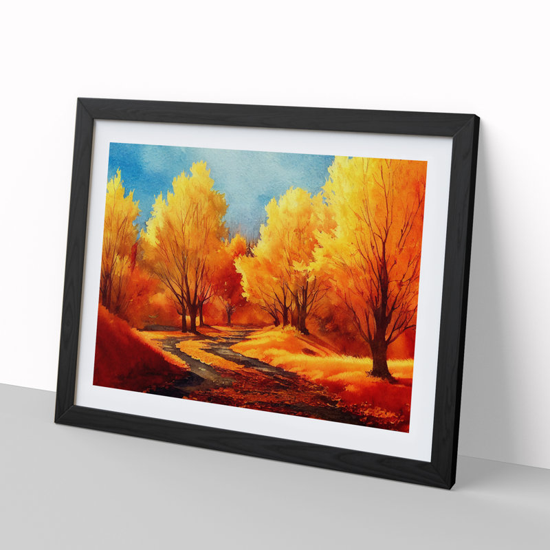 Forest In Autumn Vol.4 - Single Picture Frame Painting, Black, 46cm H x 64cm W x 2cm D