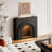 Black Manufactured Wood Freestanding Fireplace