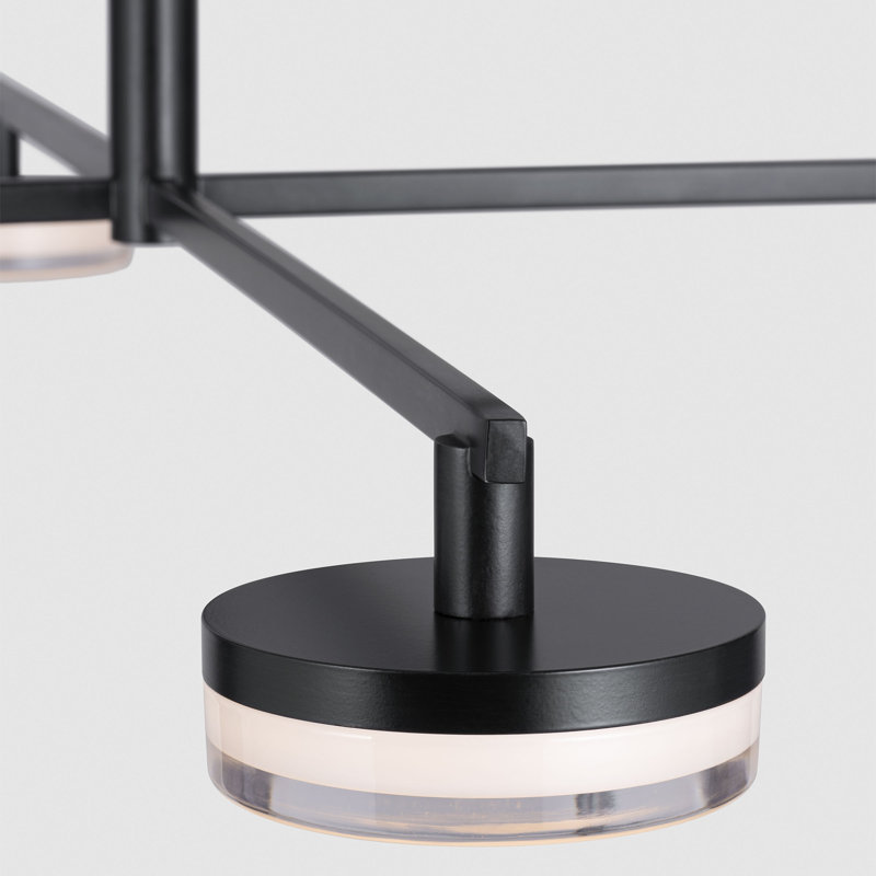 Marsden Sean Lavin Coulson 4 Light Dining Room Chandelier With Silk Screen White Inside Clear Outside Shade, Aged Iron