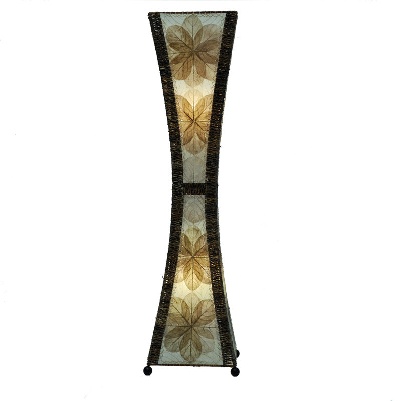 Conrado 48'' Black Column Floor Lamp, Natural