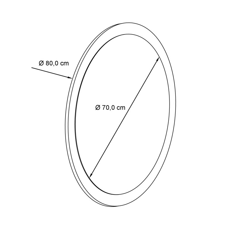 Colwich Engineered Wood Flat Wall Mirror, High-Gloss Grey, 80cm H x 80cm W