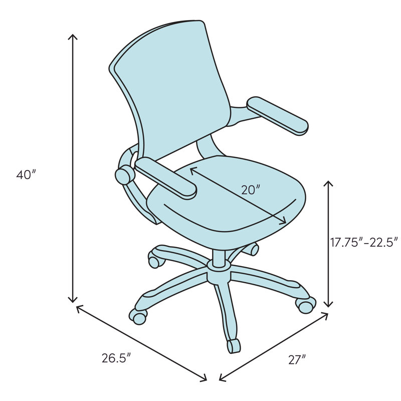 Charcoal VeraFlex Mesh Swivel Task Chair with Adjustable Arms