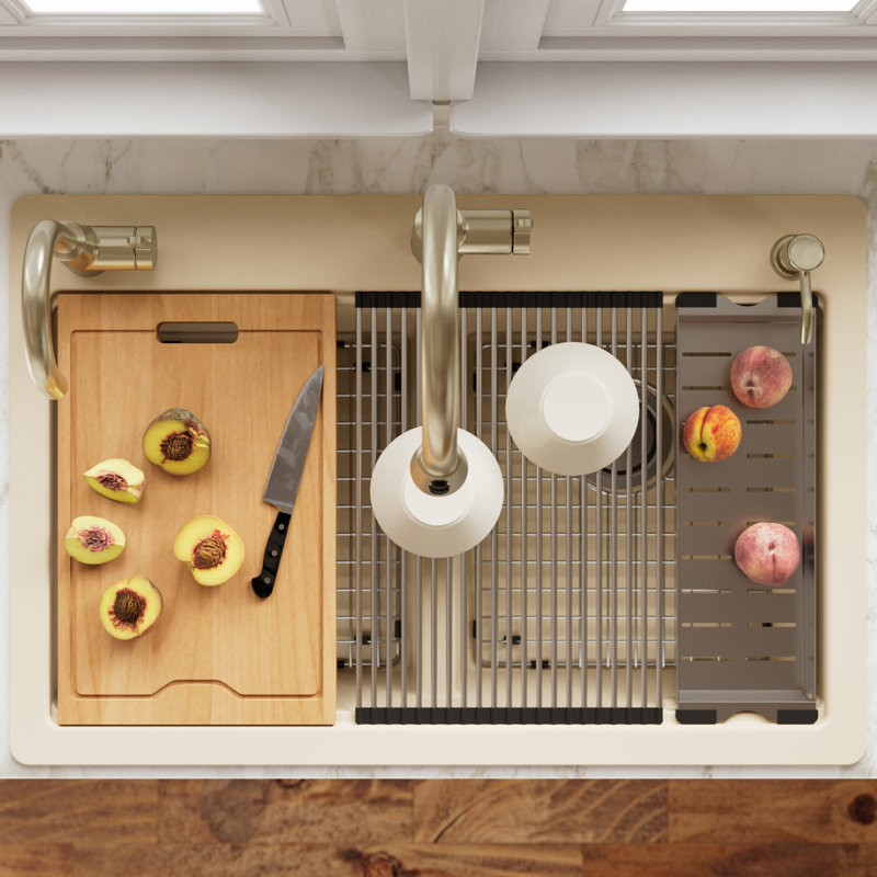 Évier de cuisine à quartz 33 L, Bisque