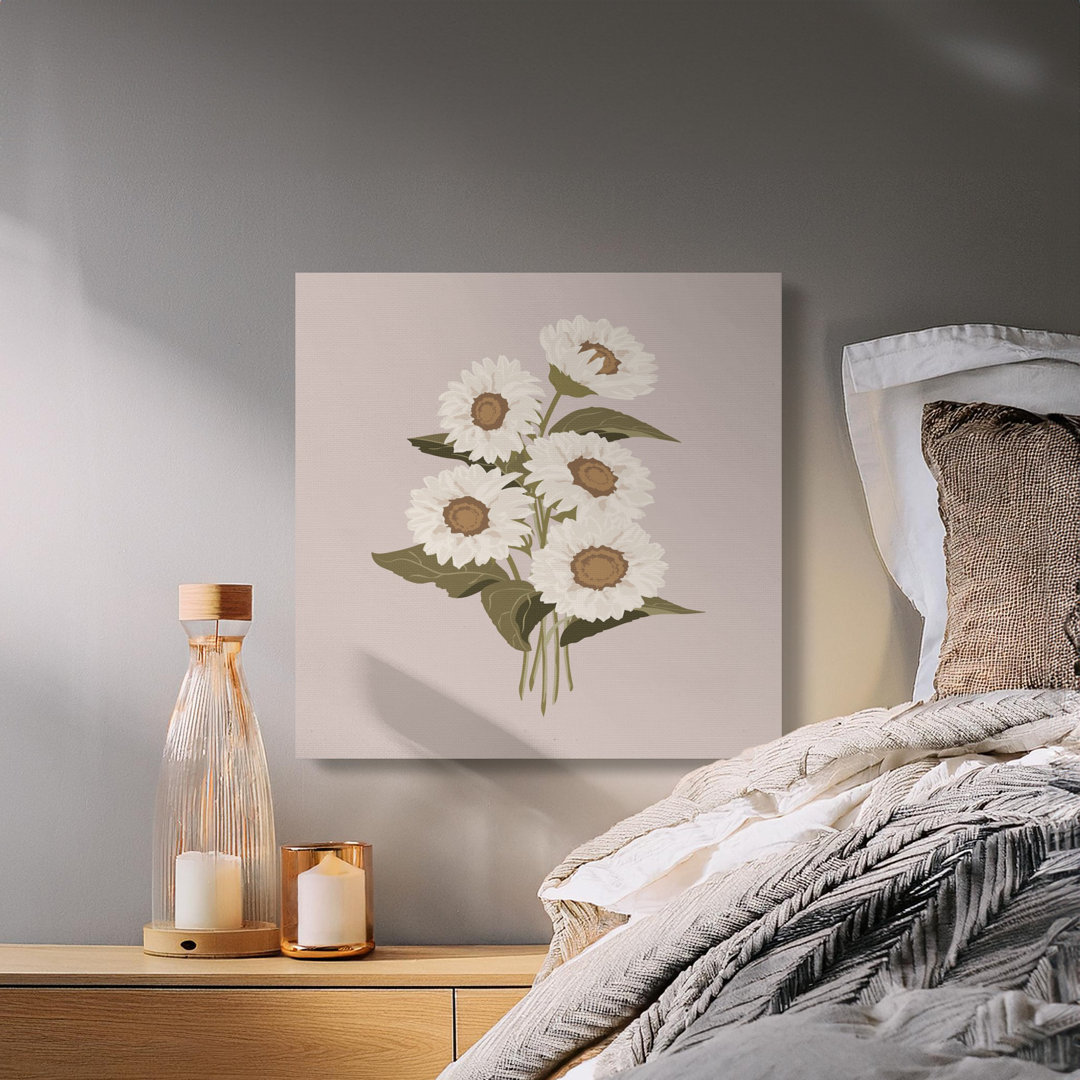 White Daisy Canvas Wall Art, Floral Print, Gallery Wrapped Canvas, Ready to Hang, Archival Quality, Modern Home Decor, Statement Piece