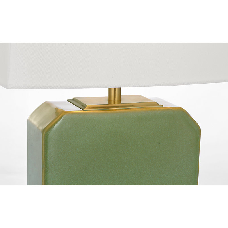 Thomas O'Brien Table Lamp, 19.75" H x 12" W x 7" D, Silk Green