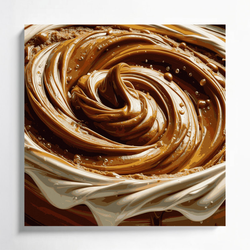 Art mural sur toile brun, Desserts caramel écossais, H 12 po x l 12 po