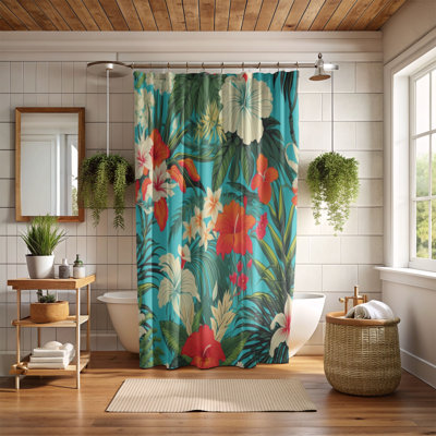 Nostalgic Island Florals - Rideau de douche standard 1 pièce
