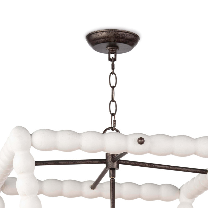 Coastal Luxe 4-Light Chandelier, White
