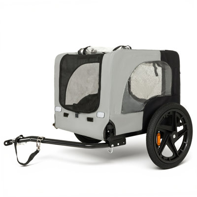 Outdoor Heavy Duty Pet Bike Trailer with 16-Inch All-Terrain Wheels and Universal Hitch