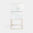 Tempered Glass Marble Stone Double Drawer Bedside Table for Bedroom, Living Room-1043921584