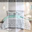 Édredon simple / simple TG avec motif gris, dessus, 2 taies décoratives, rembourrage, détails et traitement