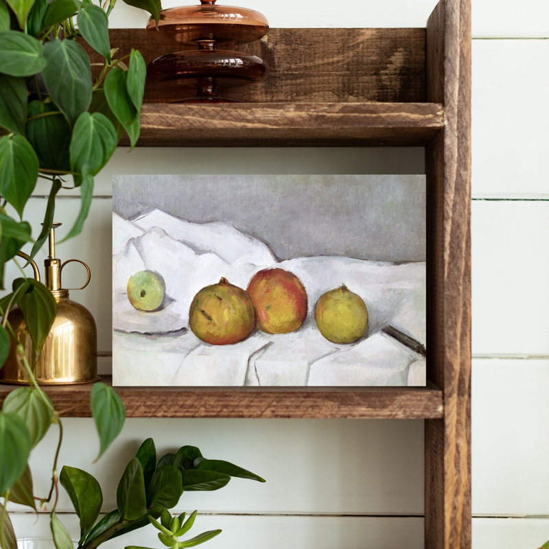 Fruit sur tissu, vers 1890. Estampe d'art mural abstrait contemporain., H 12 po x l 18 po