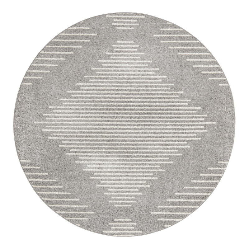 Synthetic Geometric Indoor Rug, Round 7'10"