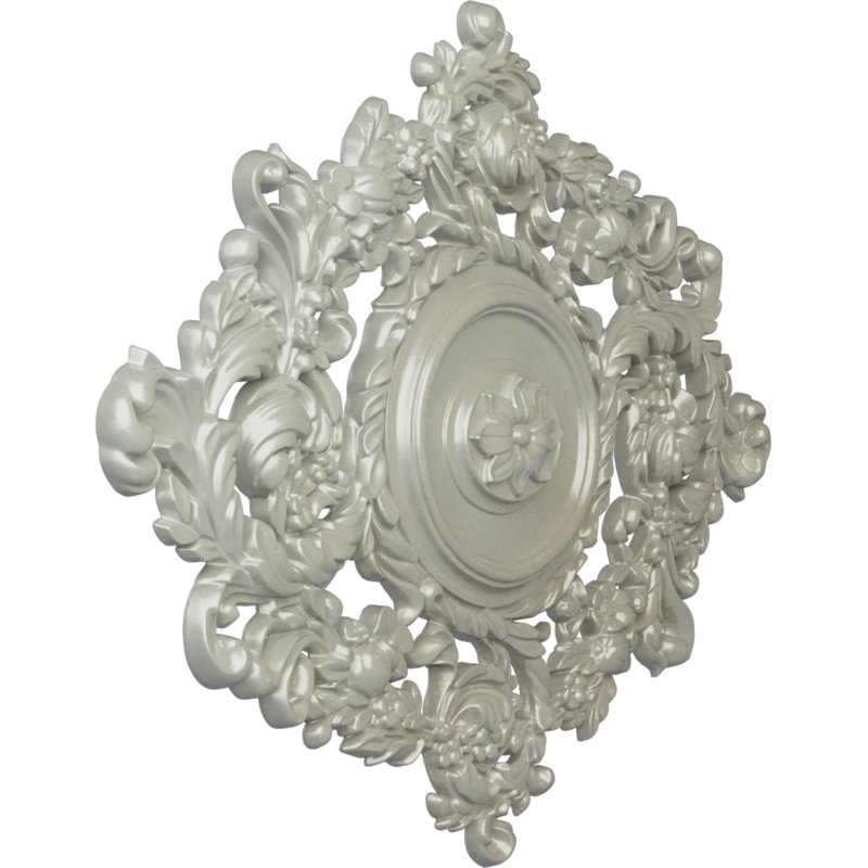 Médaillon de plafond Endurathane Katheryn, l 22 1/2 po x H 30 3/8 po x P 1 1/2 po, fini cuivre peint à la main, Cuivre Flash