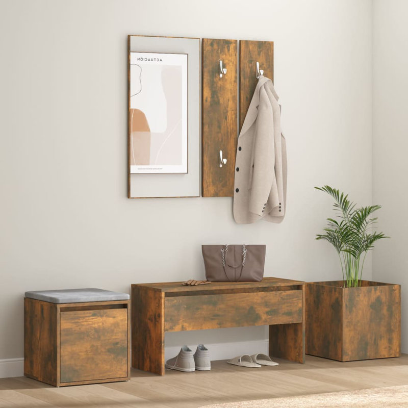 vidaXL Hallway Furniture Set Engineered Wood, Oak