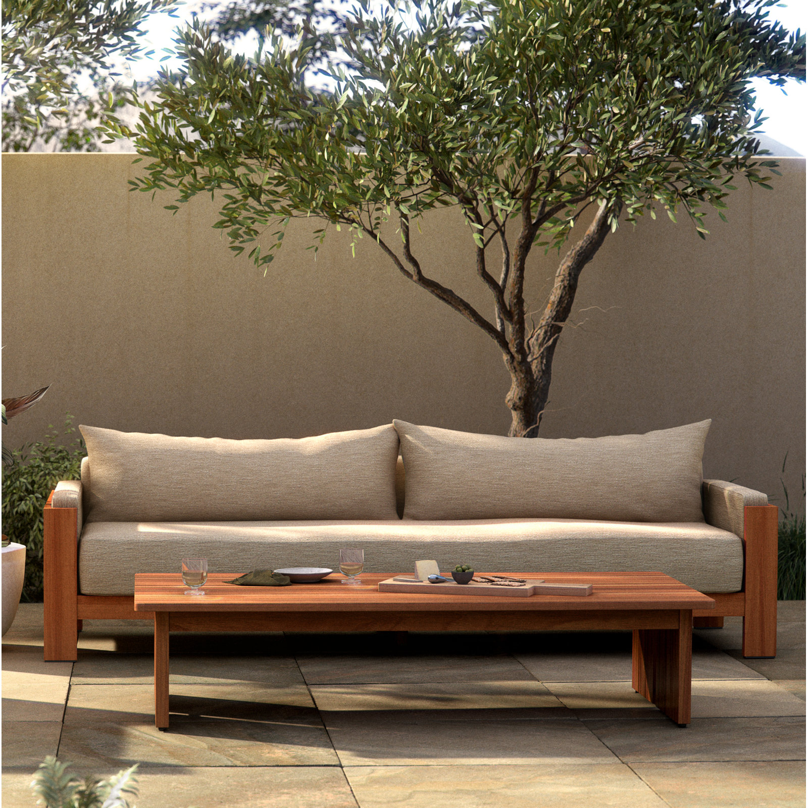 Nathanson 106" Teak Patio Sofa